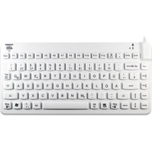 Man & Machine Europe MAN&MACHINE Toetsenbord Slim Cool wit Hygiënisch toetsenbord, wit, zonder cijfers, NL (DE, Bedraad), Toetsenbord, Wit