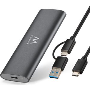 Ewent - M.2 NVMe & SATA PCIe USB-C Externe SSD-behuizing - Aluminium - Tot 10 Gbps
