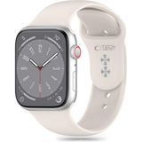 Tech-Protect Siliconen bandje voor Apple Watch 4 / 5 / 6 / 7 / 8 / 9 / SE (38 / 40 / 41 mm) - Beige (TPU), Horlogebandjes, Beige