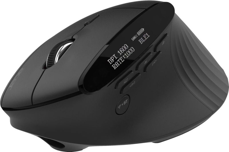 Acer - Smart Fit Vertical Mouse - Draadloze Muis - Zwart - Ergonomisch Ontwerp