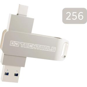 DJTechTools Chroma Drive USB - 256GB - Chrome (256 GB), USB-stick, Zilver