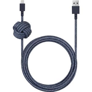 Native Union Nachtkabel USB-A naar Lightning 3m Indigo Blauw (3 m), USB-kabel