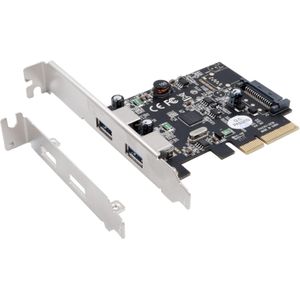 Exsys PCIe EX-12001-2, 2-poorts USB 3.1 Gen2, Controlekaart
