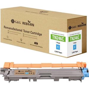 G&G, Toner, Toner vervangt Brother TN-246C Compatibel cyaan 2200 pagina's Reborn remanufact (C)