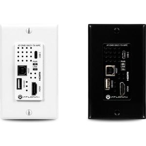 Atlona Wandplaat HDBaseT zender voor HDMI en USB-C met USB-hub, Schakeldoos