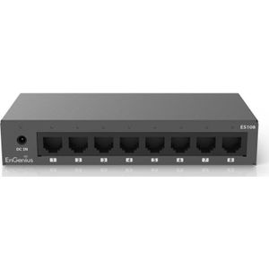 EnGenius - ES108 - 8-poorts Gigabit Ethernet Switch - Zwart - Plug-and-play