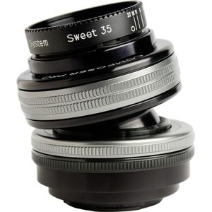Lensbaby Composer Pro II incl. Sweet 35 Optics Micro Four Thirds (Micro Vier Derde, Micro Vier Derde), Objectief, Zwart, Zilver