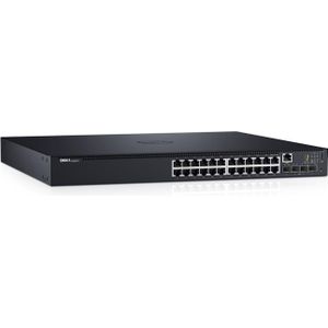 Dell 24x , SFP+, PoE+ 1U (28 Havens), Netwerkschakelaar, Zwart