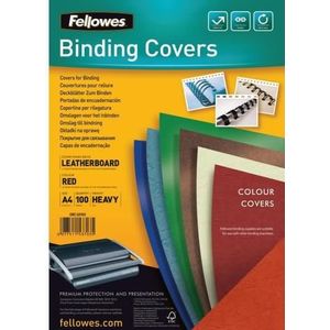 Fellowes Delta dekblad met leerstructuur, rood, Accessoires voor bindmachines, Rood