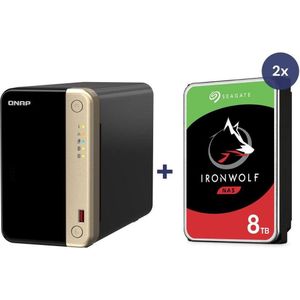 QNAP NAS TS-264-8G 2bay incl. 16TB (2x 8TB Seagate IronWolf) (2 x 8 TB, Seagate Ironwolf), Netwerkopslag
