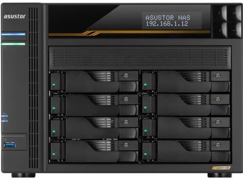 Asustor Lockerstor 8 Gen3 AS6808T - NAS-netwerkgeheugen - 8-bay - AMD Ryzen Quad-Core 2,3 GHz - 16 GB DDR5 ECC RAM