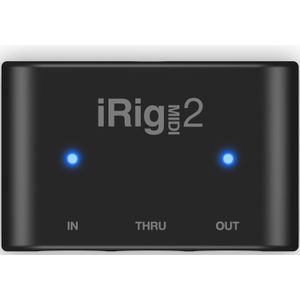 IK Multimedia iRig MIDI 2 (USB, Bliksem), Audio-interface, Zwart