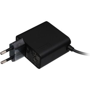 Lenovo AC ADAPTER, USB-C, 65W, 2P, EU - Black (65 W), Voeding voor notebooks, Zwart