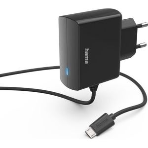 Hama Lader met Micro USB-aansluiting, 6 W, 1,0 m, zwart (6 W), USB-lader, Zwart