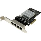 StarTech 4-poorts Gigabit NIC - PCIe (Ethernet), Netwerkkaarten, Zilver, Zwart