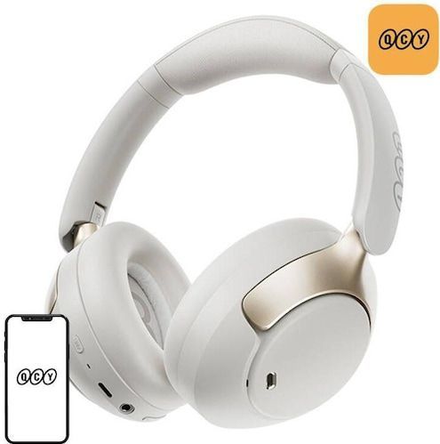 QCY H3 Pro Headphones (White) (Draadloze), Koptelefoon, Wit