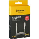Intenso - C315C - USB C Kabel - Zwart - 1.50 m - USB 2.0 - 60 W