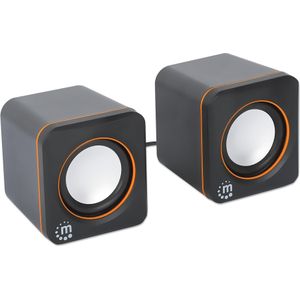 Manhattan - 2600 Series - PC-luidsprekers - Oranje - Zwart - USB-stereospeakers