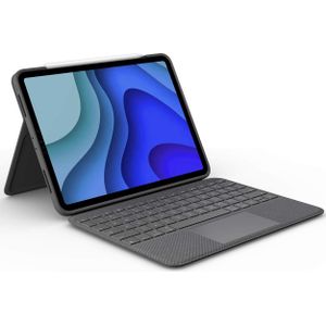 Logitech Folio Touch (NL, iPad Pro 11 2020 (2e generatie), iPad Pro 11 2018 (1e Gen), iPad Pro 11 2021 (3e generatie), iPad Pro 11 2022 (4e generatie)), Tablet toetsenbord, Grijs