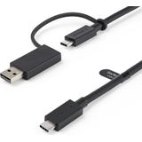StarTech .com 3ft (1m) USB C Kabel met USB-A Adapter Dongle, Hybride 2-in-1 USB C Kabel met USB-A (1 m, USB 3.2), USB-kabel