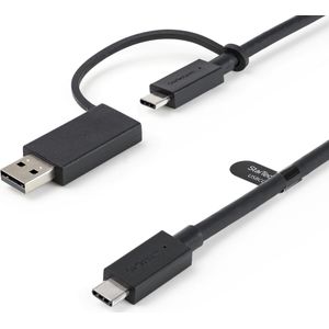 StarTech .com 3ft (1m) USB C Kabel met USB-A Adapter Dongle, Hybride 2-in-1 USB C Kabel met USB-A (1 m, USB 3.2), USB-kabel