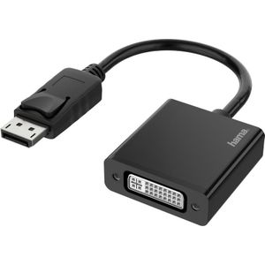 Hama DisplayPort/DVI adapter (DVI, DP), Data + Video Adapter, Zwart