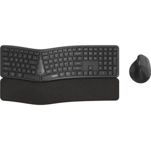 Rapoo Ergonomische Multi mode Kombo Set "8810ME", Grau, QWERTZ (DE, Draadloze), Toetsenbord, Grijs