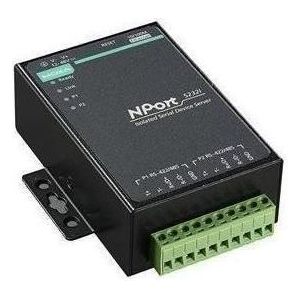 Moxa NPORT 5232I-T - 2-poorts RS-422485 apparaatserver met 2 kV optische isolatie, Printer server