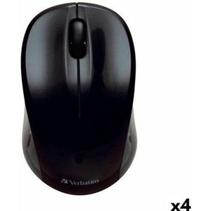 Verbatim Schnurlose Mouse GO NANO Schwarz 1600 dpi (4 Stück) (Draadloze), Muis
