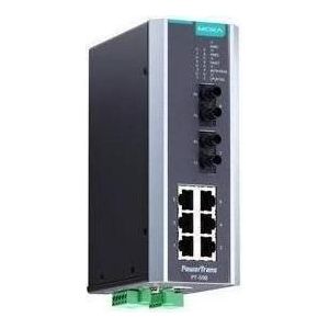 Moxa PT-508-MM-ST-24 - IEC 61850-3 beheerde DIN-Rail Ethernet-switch, met 6 10100BaseT(X)-poorten en 2, Netwerkschakelaar