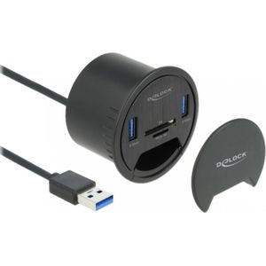 Delock Hub 2 x USB 3.2 Gen 1 (USB-A, 2 ports), Docking station + USB-hub, Zwart