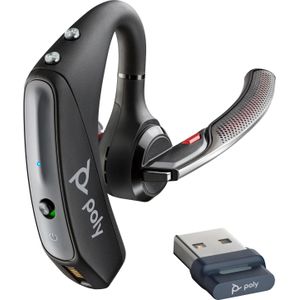 Poly Voyager 5200 UC (Draadloze, USB-A), Kantoorheadset, Zwart