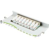 CAT6a - Gigabit Desktop Patch Panel - 0,5U - 8 Poorten - Afgeschermd - Grijs
