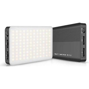 RealPower lichten op video licht streaming twitch 8w led batterij (Videolicht), Constant licht, Zwart, Wit