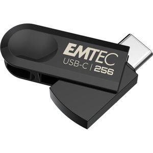 Emtec USB-stick 3.2 C280 (256 GB, USB-A), USB-stick, Zwart