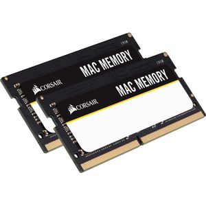 Corsair Mac Memory SODIMM 16GB (2x8GB) DDR4 2666MHz CL18 geheugen voor Mac-systemen, Apple-gekwalificeerd - zwart