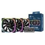 Montech AX120 PWM - Ventilatorhuis 3-pack - 120mm - 59 cfm - 800 - 1600 rpm - 27 dBA - 4-pin PWM - 3-pin ARGB - zwart