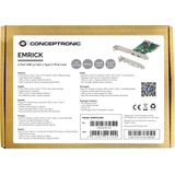 Conceptronic EMRICK08G interfacekaart/-adapter Intern USB 3.2 Gen 2 (3.1 Gen 2)