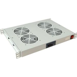 Allnet - ALL-S0002126 - Ventilatorpaneel - Grijs - 4-voudig met Temperatuureenheid, 1U, 220V