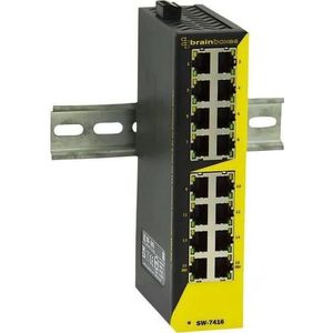 Brainboxes Ethernet-switch, RJ45-poorten 16, 1Gbps, onbeheerd (16 ports), Netwerkschakelaar