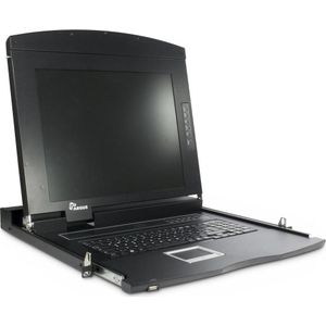 Intertech IPC LCD KVM AS-7100 ULS, VGA 1 poort, KVM schakelaars, Zwart