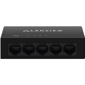 Lanview - 5-poorts Gigabit Ethernet-switch - Zwart - Stille Ontwerp