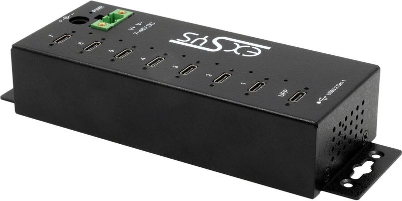 Exsys - Beheerde USB 3.2 Gen 1 Hub - Zwart - 7-poorts Docking Station