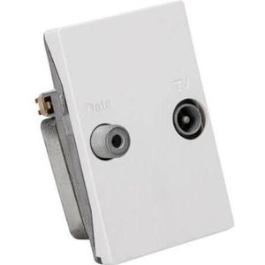 Triax TD 241 E multimedia printer, TV/DATA, hvid slutdåse (AV-aansluiting), TV-accessoires, Wit