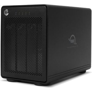 OWC 0TB ThunderBay 4 - RAID-ready 4-bay externe opslagbehuizing met 2 x TB3-poorten (3.5", 2.5"), Harddisk behuizing, Zwart