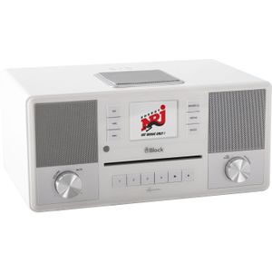 Block Slimme radio Aurora Wit (Internet radio, DAB+, FM, Bluetooth, WiFi), Radio, Wit