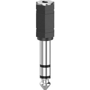 Hama 3,5 mm - 6,3 mm (Jack adapter), Audio-adapters, Zilver, Zwart