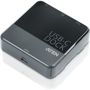 Aten UH3231 Dubbele weergave (USB C), Docking station + USB-hub, Zwart