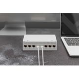 DIGITUS - Modulair Patchpaneel - 8 Poorten - Lichtgrijs - Geïntegreerd Kabelmanagement