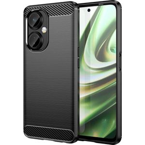 iLike Hoesje voor OnePlus Nord CE 3 flexibele siliconen carbon cover (OnePlus Noord CE 3), Smartphonehoes, Zwart